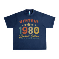 Navy Vintage 1980 Clothes 40 Years Old Retro 40th Birthday Urban Heavy Tee - Bettercallsaul