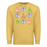 Antique Gold Christmas Trees And Bow Premium Sweatshirt - CowhideDigitalArt