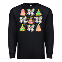 Black Christmas Trees And Bow Premium Sweatshirt - CowhideDigitalArt