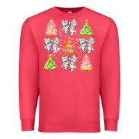 Cardinal Christmas Trees And Bow Premium Sweatshirt - CowhideDigitalArt