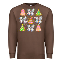Chestnut Christmas Trees And Bow Premium Sweatshirt - CowhideDigitalArt