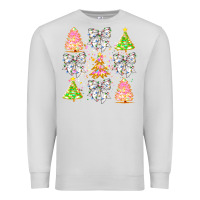 Dove Grey Christmas Trees And Bow Premium Sweatshirt - CowhideDigitalArt