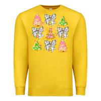 Lemon Christmas Trees And Bow Premium Sweatshirt - CowhideDigitalArt