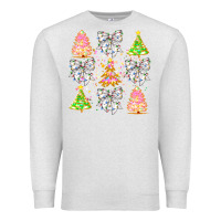 Oatmeal Heather Christmas Trees And Bow Premium Sweatshirt - CowhideDigitalArt