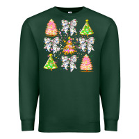 Sports Green Christmas Trees And Bow Premium Sweatshirt - CowhideDigitalArt