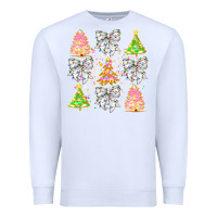 White Christmas Trees And Bow Premium Sweatshirt - CowhideDigitalArt