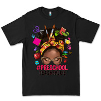 Black preschool teacher life afro messy bun Premium Tee - NancyCooperArtShop