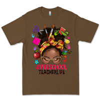 Cacao preschool teacher life afro messy bun Premium Tee - NancyCooperArtShop