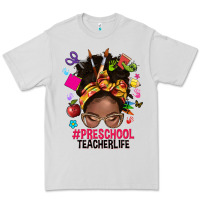 Dove Grey preschool teacher life afro messy bun Premium Tee - NancyCooperArtShop