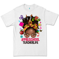 White preschool teacher life afro messy bun Premium Tee - NancyCooperArtShop