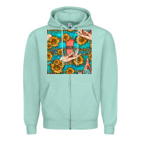 Seafoam hand cream nail polish remover and sunflowers with leopard and glitter Zipper Hoodie - BundleAndBundleShop
