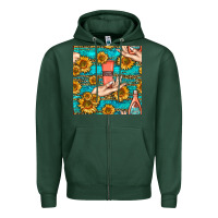 Sports Green hand cream nail polish remover and sunflowers with leopard and glitter Zipper Hoodie - BundleAndBundleShop