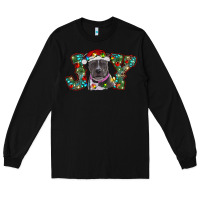 Black Christmas Pitbull Joy Long Sleeve Tee - RanaPortraitStore