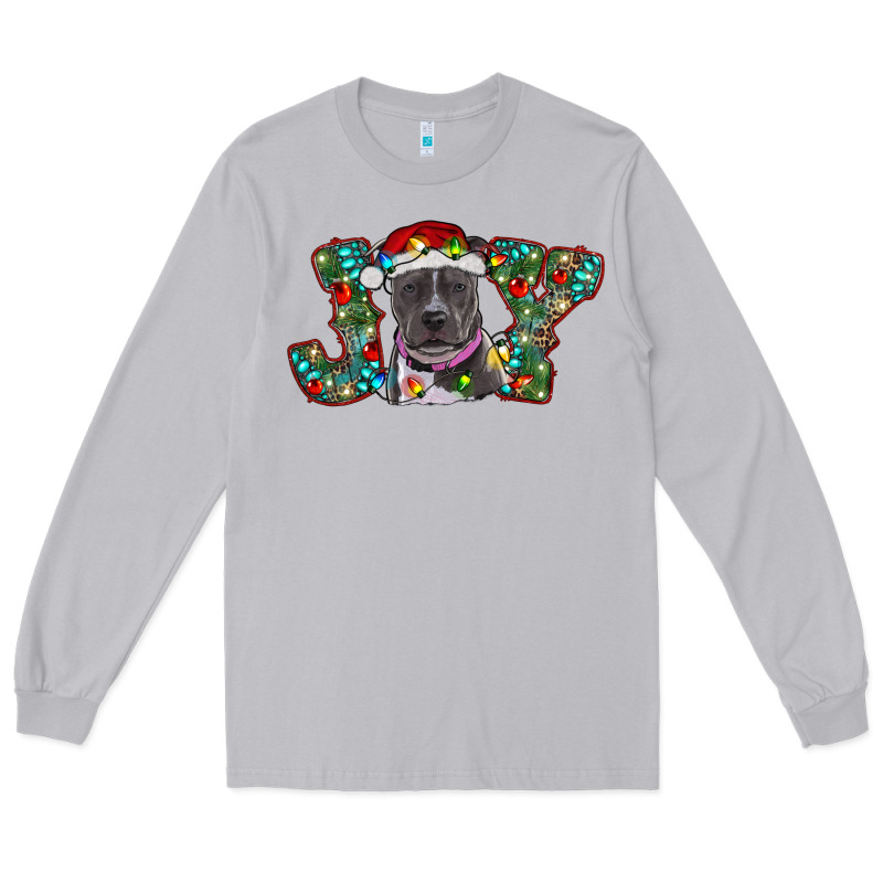 Christmas Pitbull Joy Long Sleeve Tee by RanaPortraitStore | Teevron