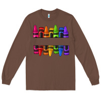 Chestnut custom name crayons Long Sleeve Tee - texasbilliewilder
