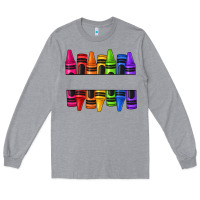 Heather Grey custom name crayons Long Sleeve Tee - texasbilliewilder