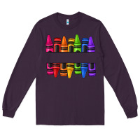 Plum custom name crayons Long Sleeve Tee - texasbilliewilder
