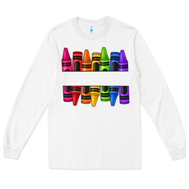 Custom Name Crayons Long Sleeve Tee by texasbilliewilder | Teevron