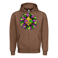 Chestnut Mardi Gras Sunflower Zipper Hoodie - BundleAndBundleShop
