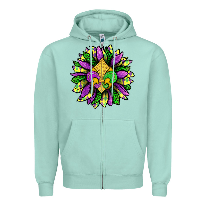 Mardi Gras Sunflower Zipper Hoodie by BundleAndBundleShop | Teevron