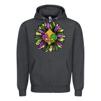 Smoke Mardi Gras Sunflower Zipper Hoodie - BundleAndBundleShop
