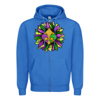 True Royal Mardi Gras Sunflower Zipper Hoodie - BundleAndBundleShop