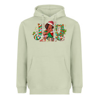 Matcha Joy Girl Black Heavyweight Hoodie - CowhideDigitalArt