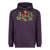 Plum Joy Girl Black Heavyweight Hoodie - CowhideDigitalArt