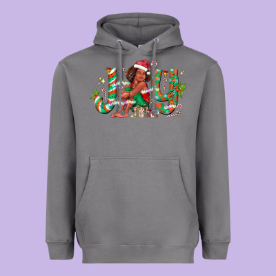 Joy Girl Black Heavyweight Hoodie Designed By Cowhidedigitalart