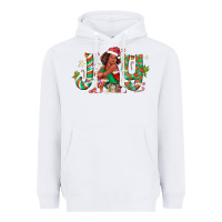 White Joy Girl Black Heavyweight Hoodie - CowhideDigitalArt