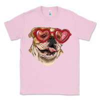 Bubblegum Pink English bulldog with love glass Classic Tee - RanaPortraitStore