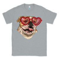 Heather Grey English bulldog with love glass Classic Tee - RanaPortraitStore