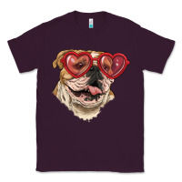 Plum English bulldog with love glass Classic Tee - RanaPortraitStore