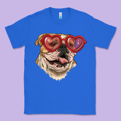 English Bulldog With Love Glass Classic Tee Designed By Ranaportraitstore
