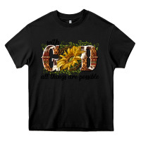 Black with god all things are possible Heavy Core Tee - NancyCooperArtShop