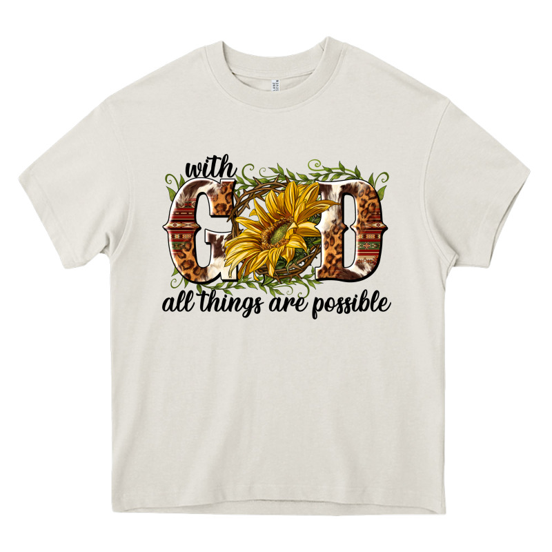 With God All Things Are Possible Heavy Core Tee by NancyCooperArtShop | Teevron