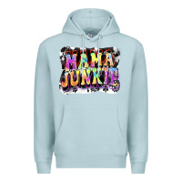 Blue Mist Mama junkie Mother's Day Premium Hoodie - FaDigitalArtStudio