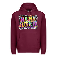 Burgundy Mama junkie Mother's Day Premium Hoodie - FaDigitalArtStudio