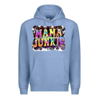 Colony Blue Mama junkie Mother's Day Premium Hoodie - FaDigitalArtStudio