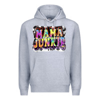 Heather Grey Mama junkie Mother's Day Premium Hoodie - FaDigitalArtStudio