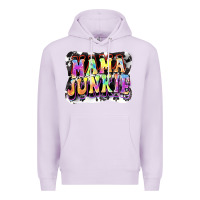 Lilac Mama junkie Mother's Day Premium Hoodie - FaDigitalArtStudio