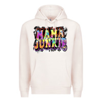 Pale Pink Mama junkie Mother's Day Premium Hoodie - FaDigitalArtStudio