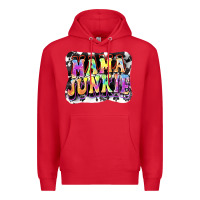 Red Mama junkie Mother's Day Premium Hoodie - FaDigitalArtStudio