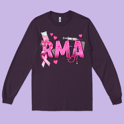 Breast Cancer Rma Registered Medical Assistant Long Sleeve Tee Designed By Texasbilliewilder