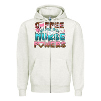 Oatmeal Heather coffee gives me nurse powers bbs Zipper Hoodie - BundleAndBundleShop