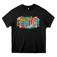 Black you are enough Heavy Core Tee - NancyCooperArtShop