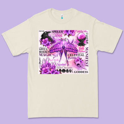Witchy Celestial Witch Premium Tee Designed By Maliassmallbusiness