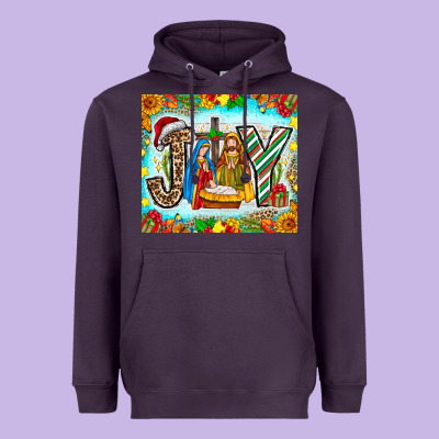 Joy Jesus Heavyweight Hoodie Designed By Cowhidedigitalart