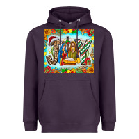 Plum joy jesus Heavyweight Hoodie - CowhideDigitalArt