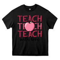 Black teach with love Heavy Core Tee - JahusDesignShop